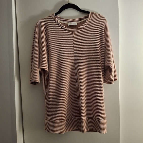 Exclusive One Tops - Exclusive One Women's Striped Short Sleeve Top